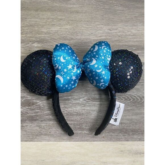 Disneyland WDW 2017 Minnie Mouse Moon and Stars sequin headband Ears - Picture 1 of 6
